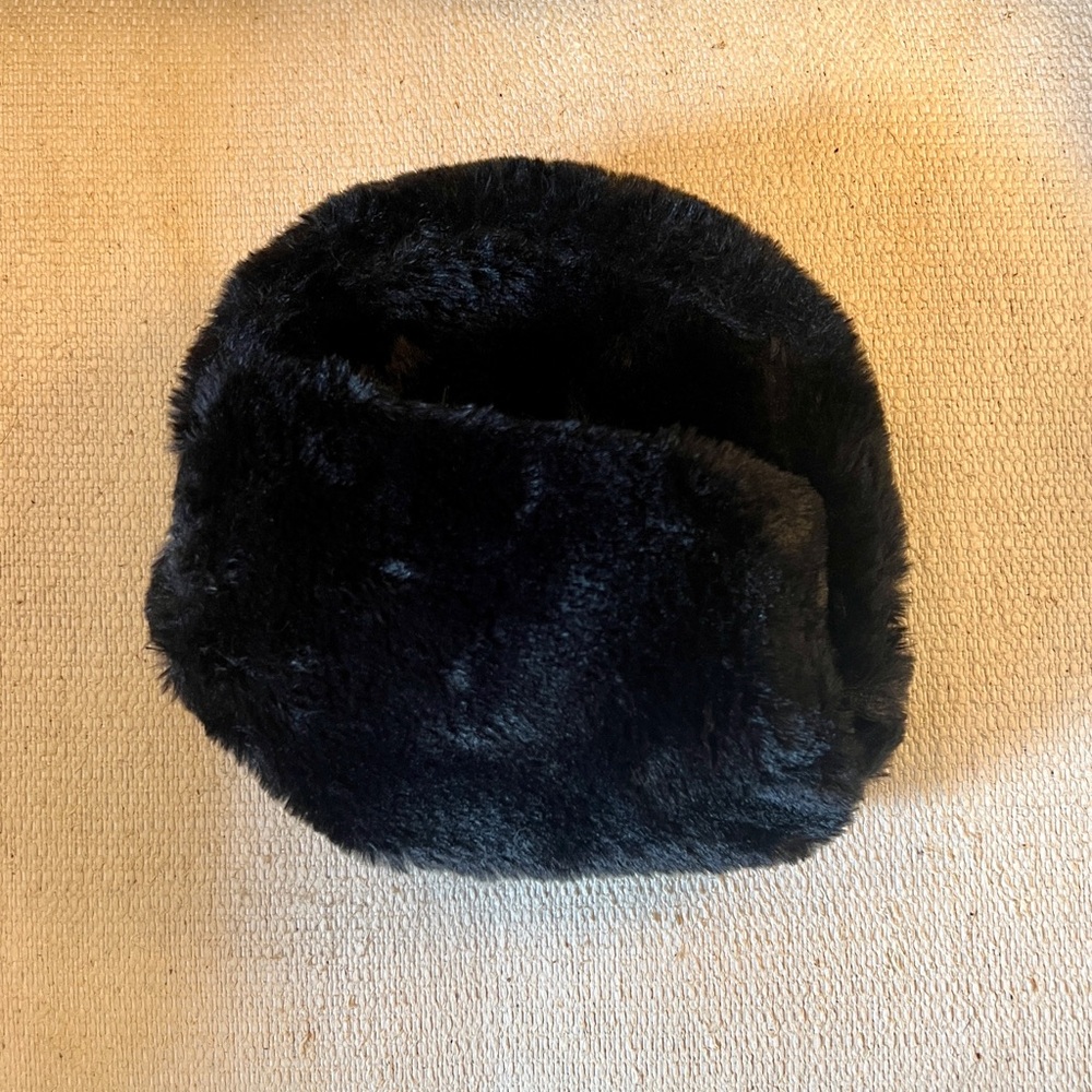 Black Faux Fur Clutch with pocket